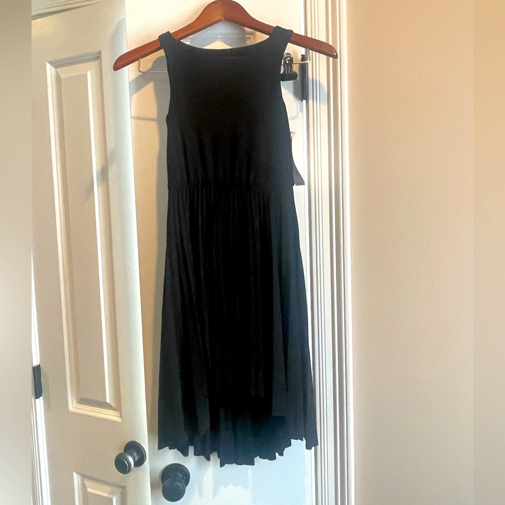 Un Deux Trois Black Dress High-low Pleated 12